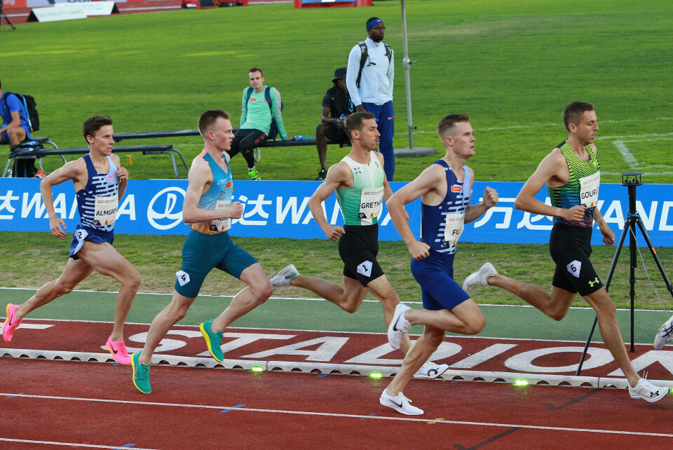 Fantastisk løp av Jakob Ingebrigtsen på 1500 meter under Bislett Games 1500m_menn_elite_etter_250m_Filip_og_Narve_lengre_bak_AZ3T7680.jpg