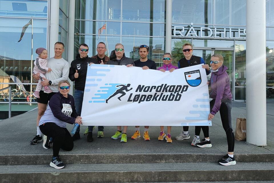Medlemmer i Nordkapp Løpeklubb er klare for å løpe Midnight Sun Marathon i Tromsø. (Foto: klubbens fb-side) Nordkapp Løpeklubb klar for Midnight Sun Marathon