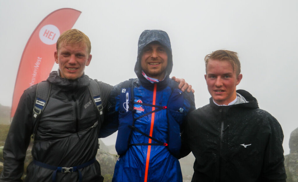 De tre raskeste herrer på Trollenykjen. Fra venstre Joel Dyrhovden, Thorbjørn Ludvigsen og Johan-Olav Botn. Foto: Martin Hauge-Nilsen. De tre raskeste herrer på Trollenykjen. Fra venstre Joel Dyrhovden, Thorbjørn Ludvigsen og Johan-Olav Botn. Foto: Martin Hauge-Nilsen.