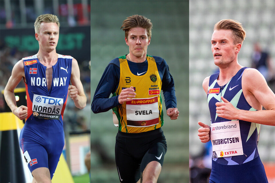 Narve Gilje Nordås, Per Svela og Filip Ingebrigtsen har i dag løpt stevne i Spania. (Foto: Arne Dag Myking/Samuel_Hafsahl/Sylvain_Cavatz) Narve Gilje Nordås, Per Svela og Filip Ingebrigtsen har i dag løpt stevne i Spania. (Foto: Arne Dag Myking/Samuel_Hafsahl/Sylvain_Cavatz)
