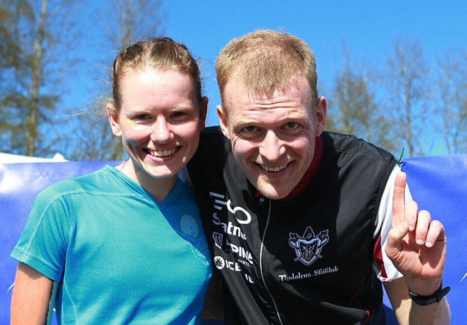 Årets vinnere i Råskinnet Karoline Holsen Kyte, Førde og Anders Nordberg, Nydalens Skiklubb. Foto: Kjell Vigestad Årets vinnere i Råskinnet Karoline Holsen Kyte, Førde og Anders Nordberg, Nydalens Skiklubb. Foto: Kjell Vigestad