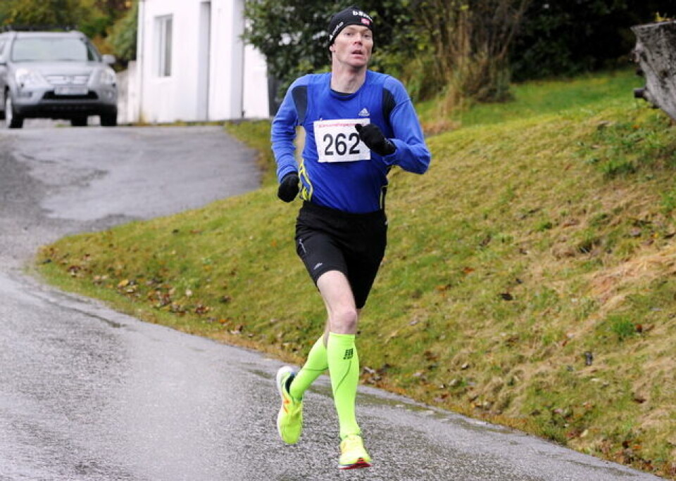Andreas Vangsnes satte ny løyperekord på 5 km i Ålesund vinterkarusellen, 11.11.2017: Kristian Nedregård, nr. 2 på 5 km.,