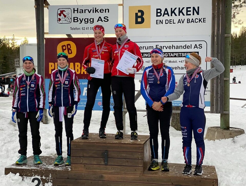 KM sprintstafetter for Hedmark på Varden lørdag Pallen KJ.jpg