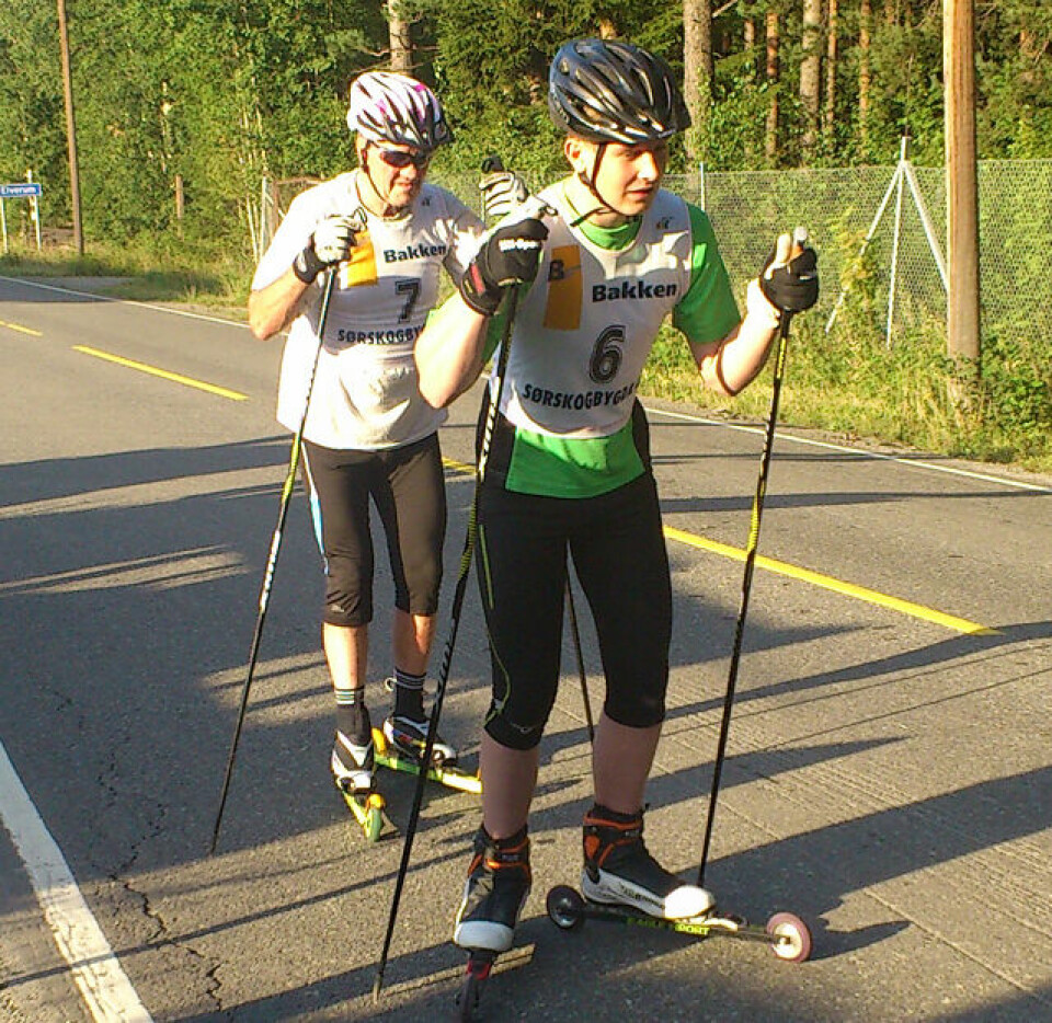 Sprint på Vestad i Elverum Sander_og_Kjell_Nystuen