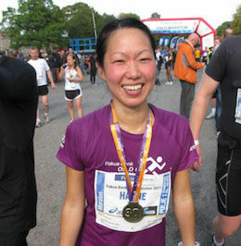 Dodramatikk for debutanten Hanne_Eide_Andersen_Maratondebut_Oslo_maraton_2011_IMG_9178
