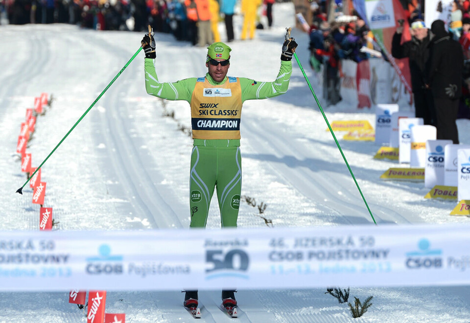 Anders Aukland har hatt en utrolig lang og innholdsrik idrettskarriere. Her ser vi han juble for seier i Ski Classic-rennet Jizerska Padesatka i 2013. (Foto: Jizerská - Ski Classic) Anders Aukland har hatt en utrolig lang og innholdsrik idrettskarriere. Her ser vi han juble for seier i Ski Classic-rennet Jizerska Padesatka i 2013. (Foto: Jizerská - Ski Classic)