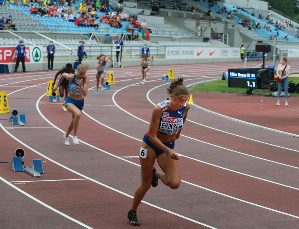 U23-EM i Tallinn startet torsdag formiddag og ble avsluttet søndag. Les kondis.no-reportasjene. Josefine_Tomine_Eriksen_forsoek_400m_AZ3T5244.jpg
