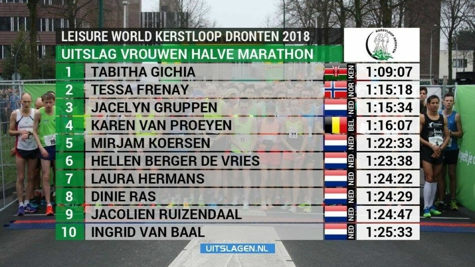 Tessa Frenay løp raskt på halvmaraton i Nederland Resultater.jpg