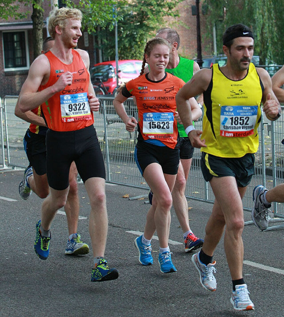 Elise Selvikvåg Molvik ble nr. 9 i Amsterdam Marathon Elise_Molvik_og_Nils_Haktor_Bua_7km_A20G1974.jpg