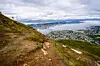 Utsikt over Tromsø fra løypa rett under fjellheisen. Foto: Arrangøren