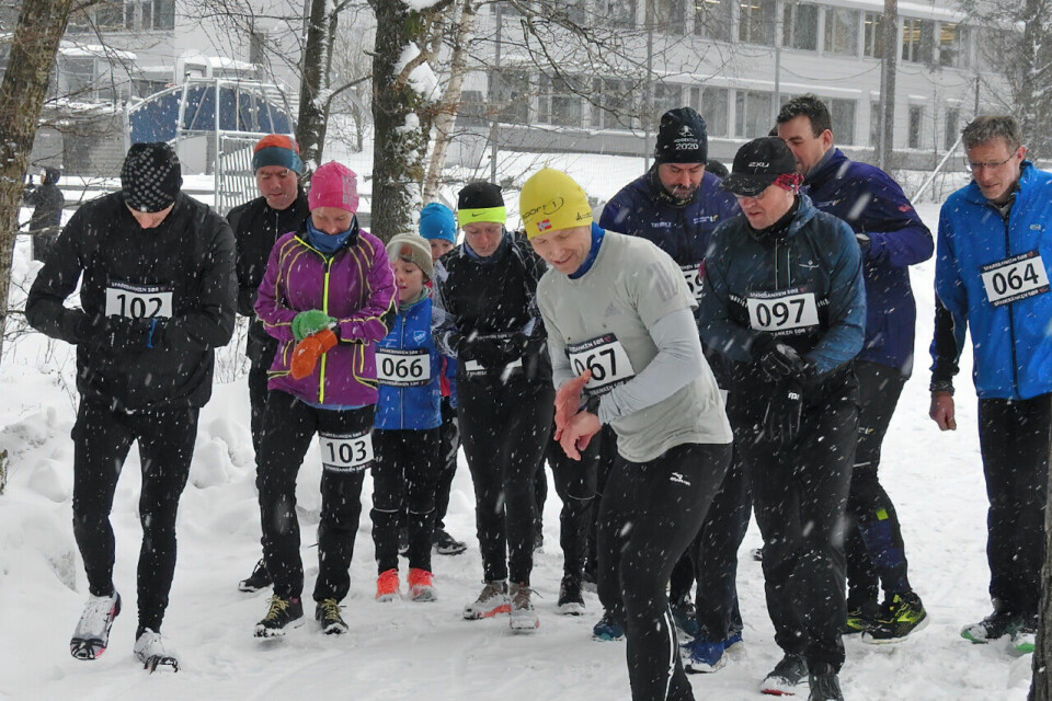 Starten går for det tredje løpet i årets vinterkarusell i Søgne. (Foto: Ivar Gogstad) Starten går for det tredje løpet i årets vinterkarusell i Søgne. (Foto: Ivar Gogstad)