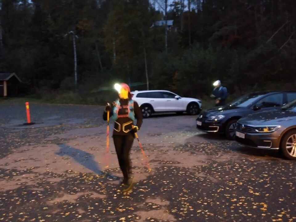 15 løpere fullførte Nordmarka Ultra Challenge, men ingen på 100 eller 200 km CeciilieErlingMotMaal (1280x959).jpg