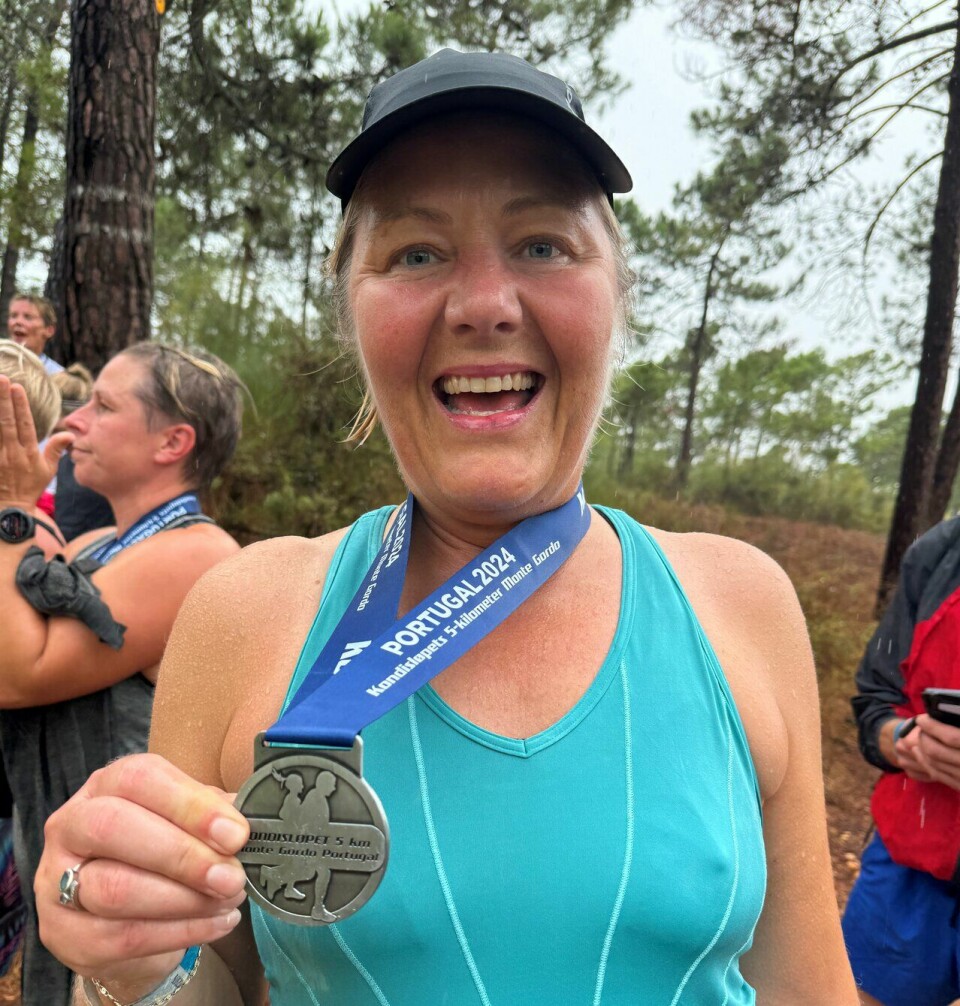 Tonje Lund (52) løper lange løp med lite trening Tonje Lund etter målgang på Kondisløpet i Portugal