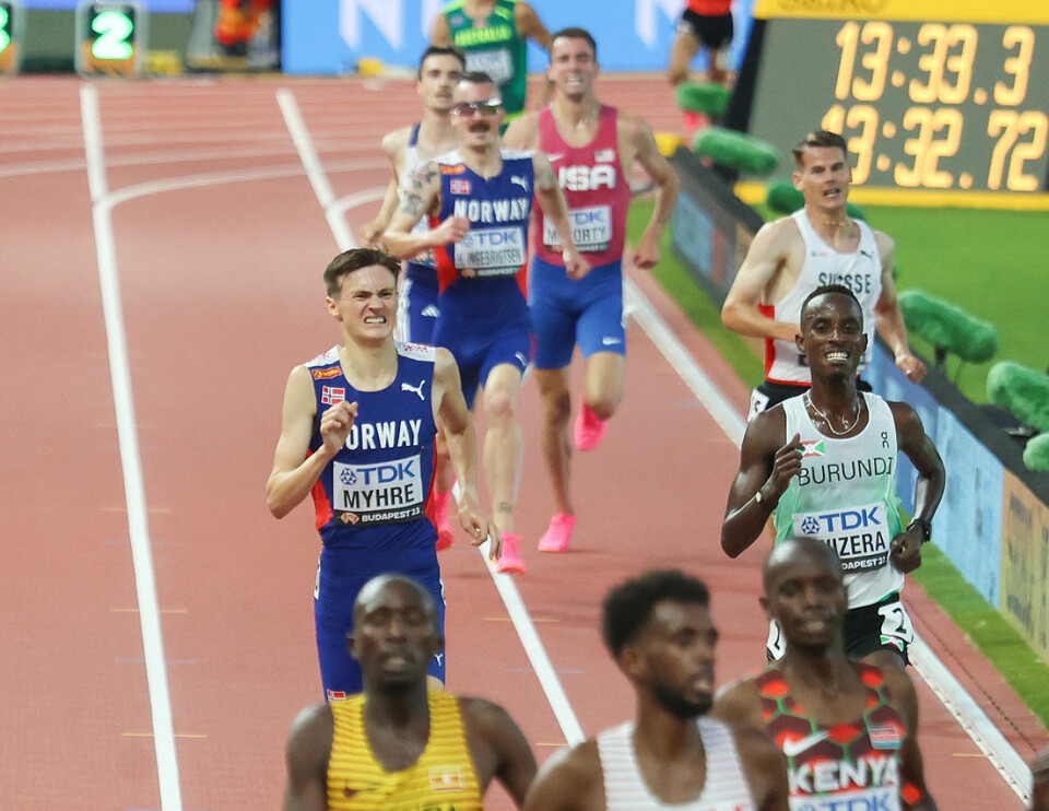 Dramatikk da to av de fire norske gikk videre til 5000 m-finalen 1U9A3526_Innspurt-Magnus Tuv Myhre.jpg