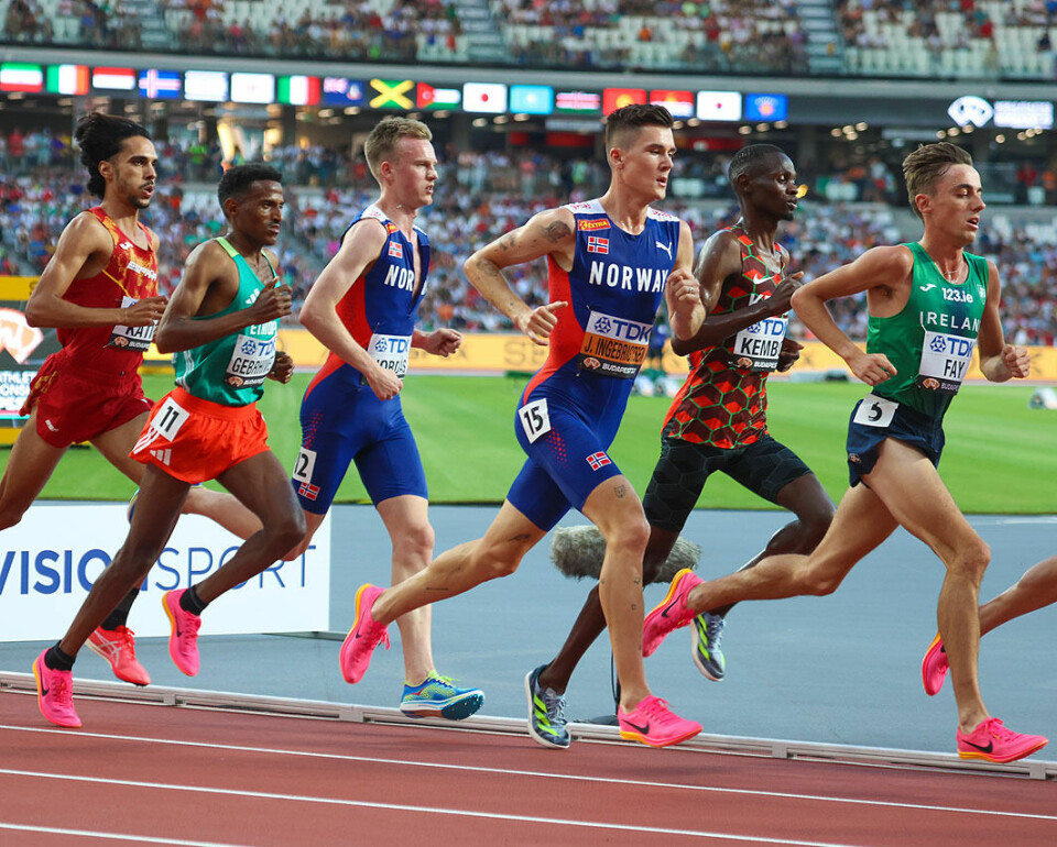 Dramatikk da to av de fire norske gikk videre til 5000 m-finalen 1U9A2817_Narve Gilje Nordås-Jakob Ingebrigtsen-i feltet.jpg