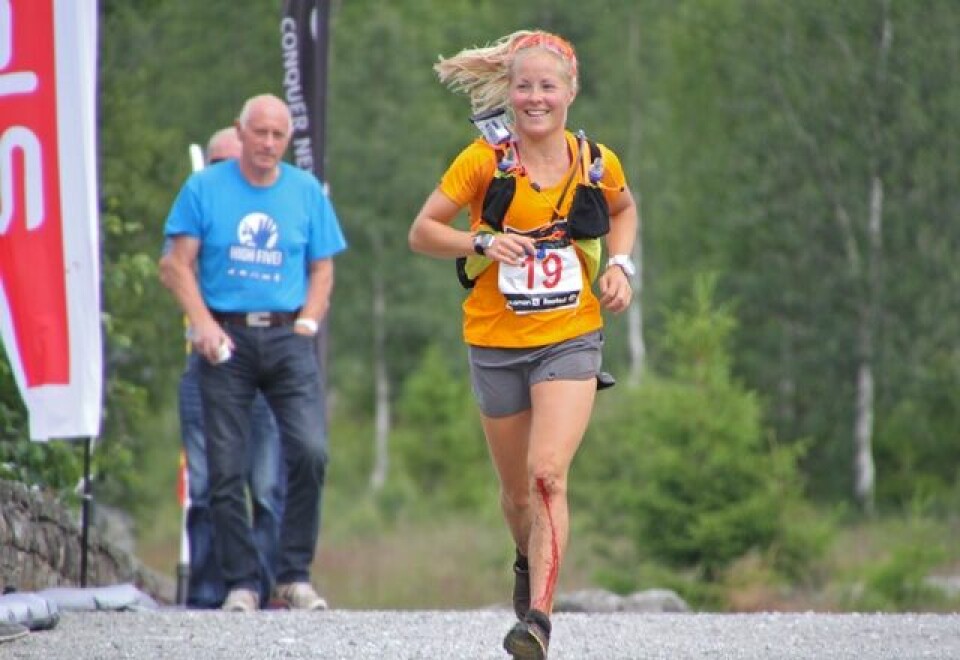 Malene Blikken Haukøy løper inn til suverent NM-gull (foto: Arve Haugland). Malene Blikken Haukøy løper inn til suverent NM-gull (foto: Arve Haugland).