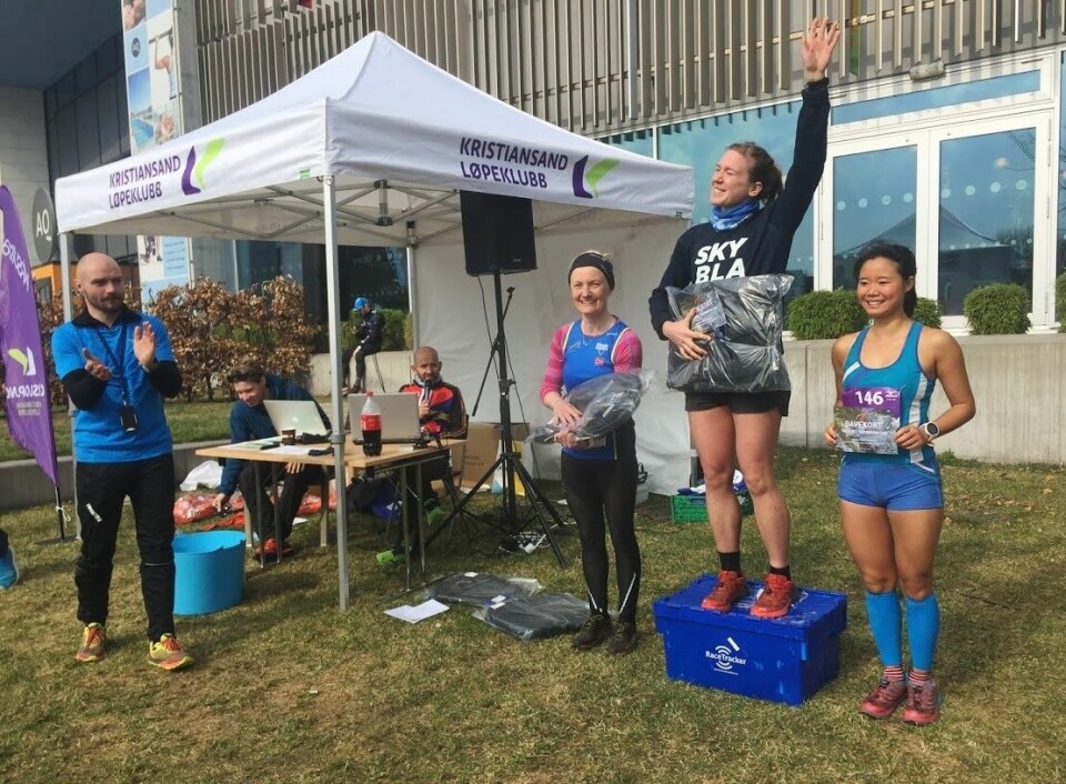 Erika Wollner og Simon Karlsson vant KRSUltra Pallen_kvinner_60km2.JPG