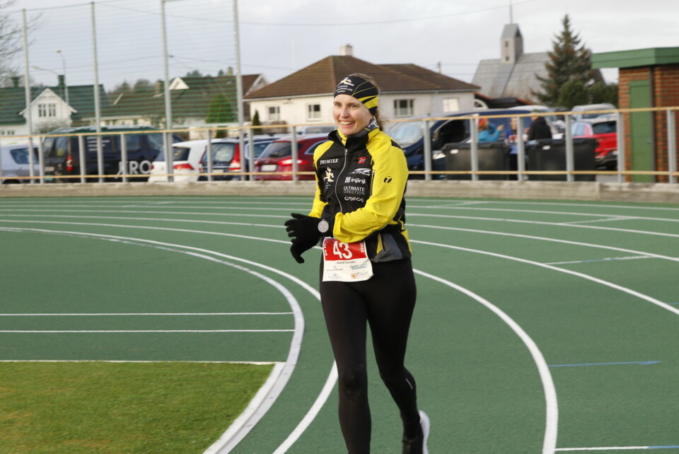 Gode forhold under den 10. utgaven av Karmøy Maraton Isabel Aarnes på maraton.jpg