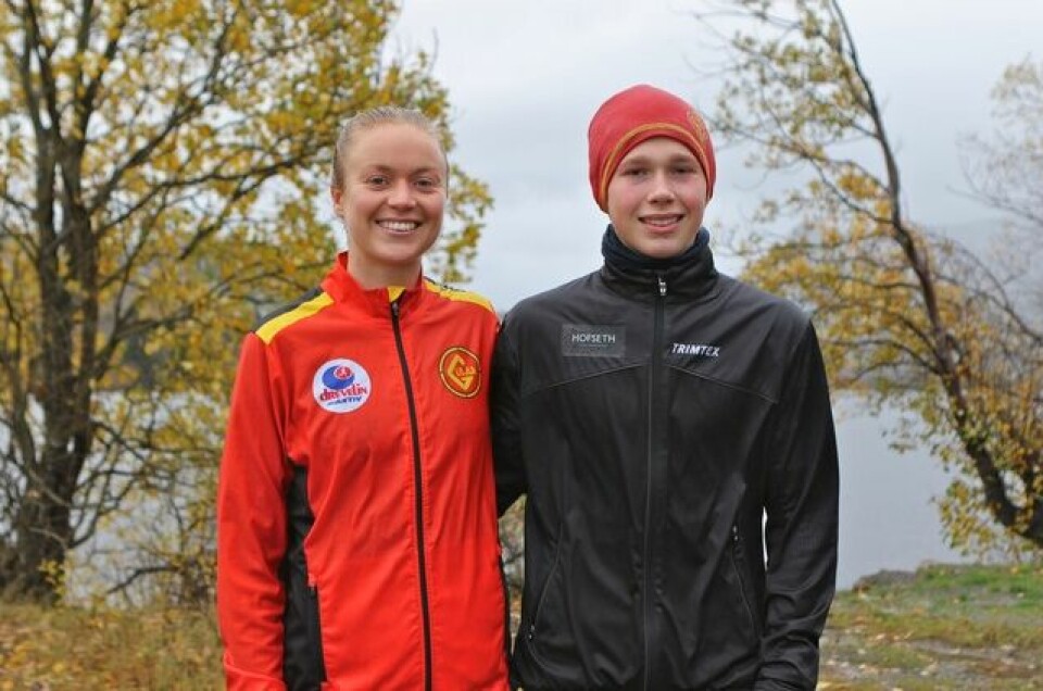 Ingrid Festø, Gular og Håkon Stavik, Ålesund Friidrettsklubb vant og satte nye løyperekorder. Foto: Martin Hauge-Nilsen Ingrid Festø, Gular og Håkon Stavik, Ålesund Friidrettsklubb vant og satte nye løyperekorder. Foto: Martin Hauge-Nilsen