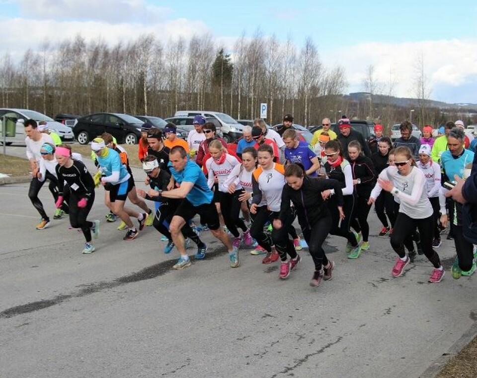 Var det den kalde nordavinden som gjorde at mange satte full fart fra første meter på Rudshøgda onsdag, tro? (Foto: Finn-Magne Nybrenna) Var det den kalde nordavinden som gjorde at mange satte full fart fra første meter på Rudshøgda onsdag, tro? (Foto: Finn-Magne Nybrenna)