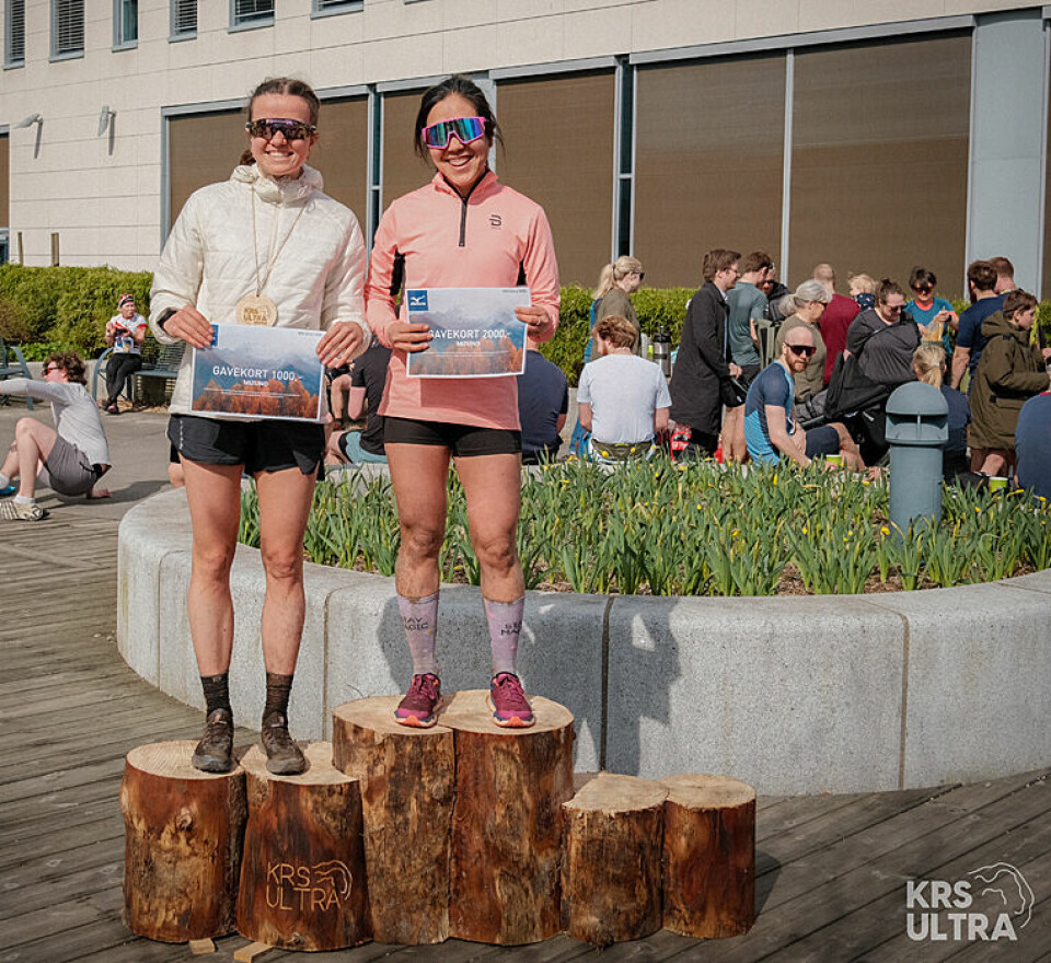Anna Sørlie og Aasmund Kjøllmoen Steien vant KRSUltra Pallen 21km kvinner.jpg