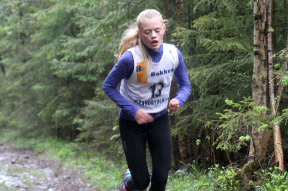 Mathilde Hauge Harviken vant vårens motbakketest med et minutt på neste jente. (Foto: Theis Erlend Grøtting) Mathilde Hauge Harviken vant vårens motbakketest med et minutt på neste jente. (Foto: Theis Erlend Grøtting)
