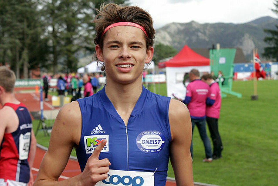 Hans-Magnus Haukøy ble nummer 11 av de 15 som løp 1500 m-finalen i EYOF. (Arkivfoto: Tom Roger Johansen) Hans-Magnus Haukøy ble nummer 11 av de 15 som løp 1500 m-finalen i EYOF. (Arkivfoto: Tom Roger Johansen)