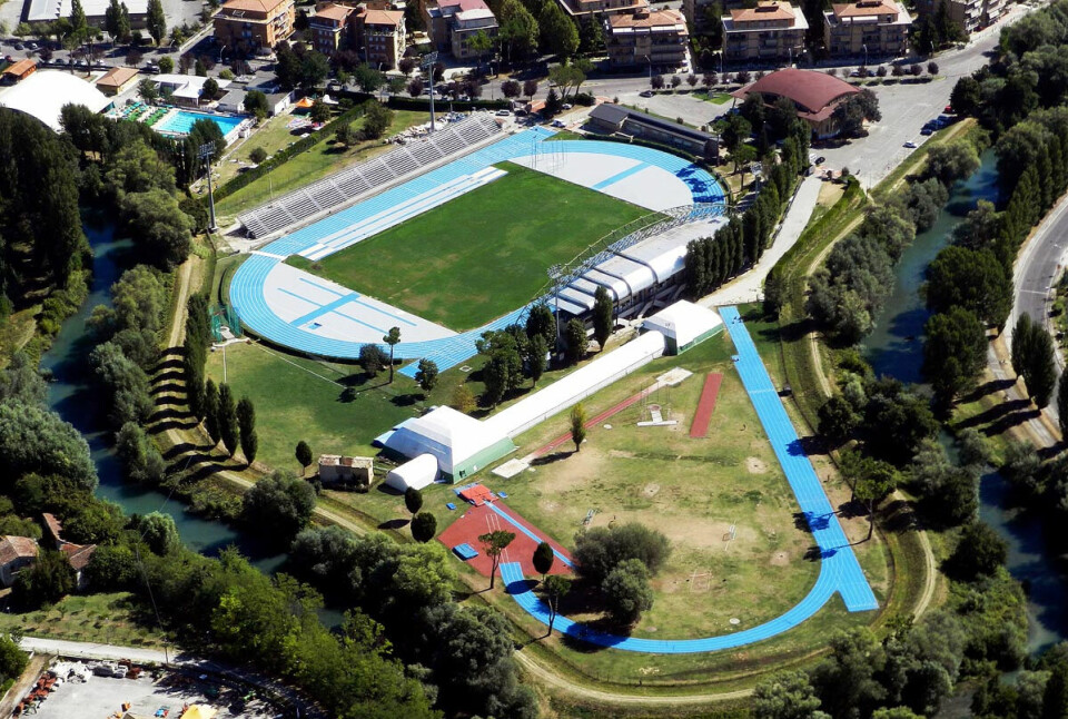 Det blir ikke noe U18-EM på den blå banen i Rieti i år heller. (Foto: Det europeiske friidrettsforbundet) Det blir ikke noe U18-EM på den blå banen i Rieti i år heller. (Foto: Det europeiske friidrettsforbundet)