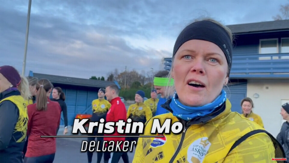 Kristin Mo var en av deltagerne i Askøytrippelen. Hun fikk fortelle til Kondis-TV om ambisjonene sine før løpet. (Video: Arne Dag Myking) Kristin Mo før start i Askøytrippelen.