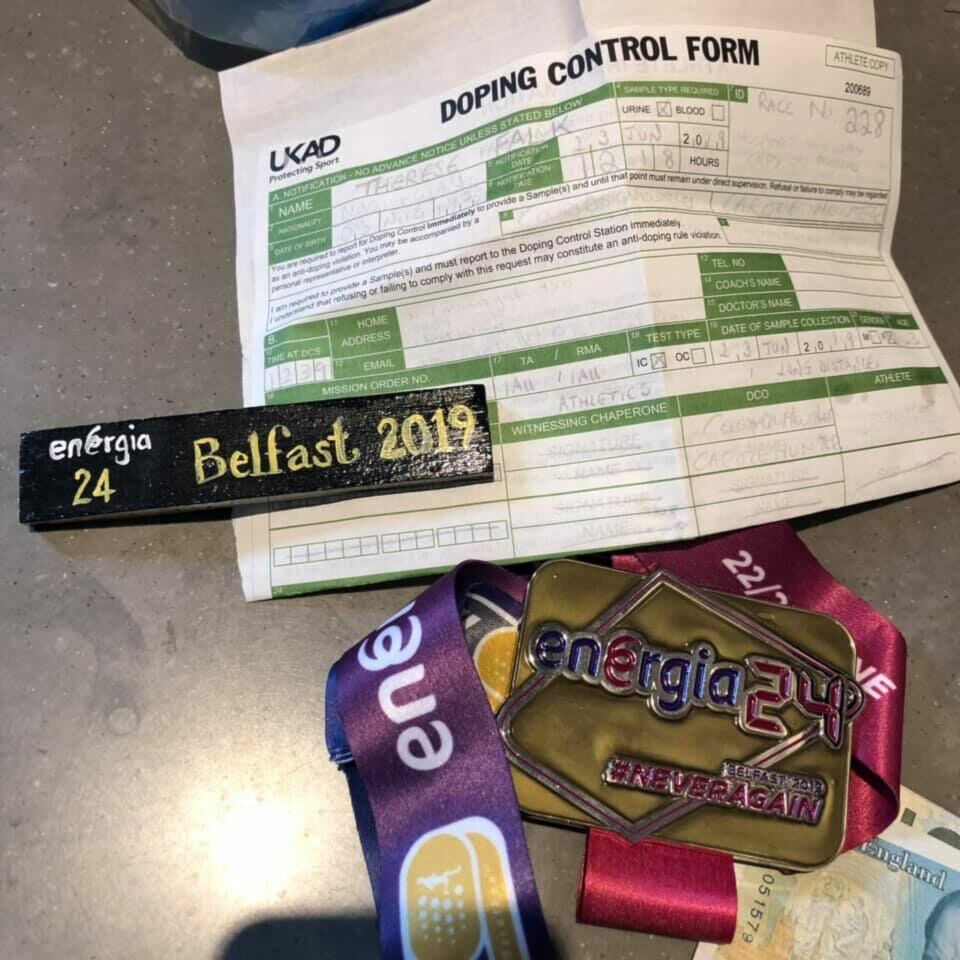 Therese Falk på 2. plass i Energia24 i Belfast med 216 km