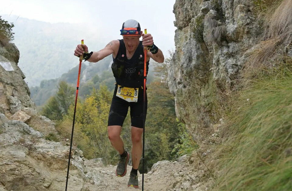 Runar Sæther brukte i underkant av 12 timer på den meget kuperte 100 kilometeren. (Foto: arrangøren) Runar Sæther brukte i underkant av 12 timer på den meget kuperte 100 kilometeren. (Foto: arrangøren)