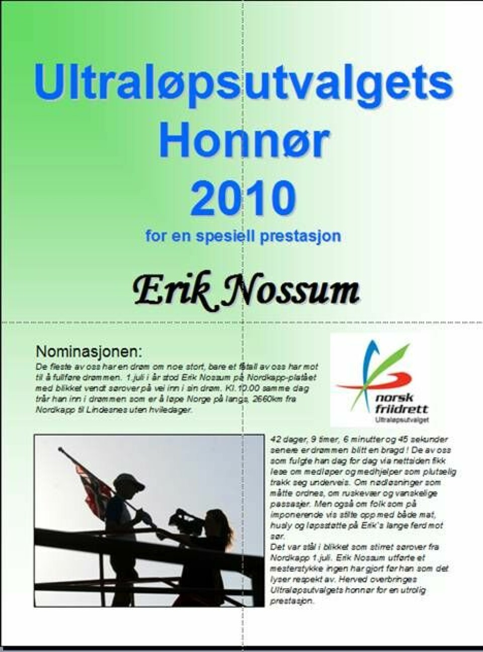 Sørstad ble Årets Ultraløper 2010