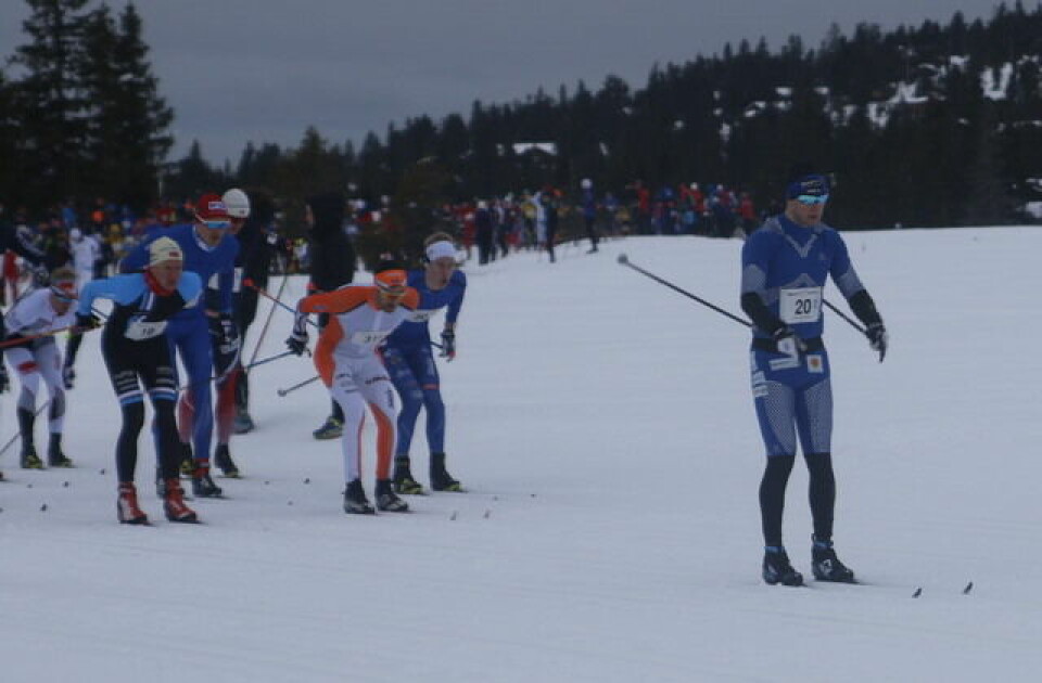Torgeir Skare Thygesen foran Team BN Bank-trio på Sjusjøen Kondis/Rolf Bakken