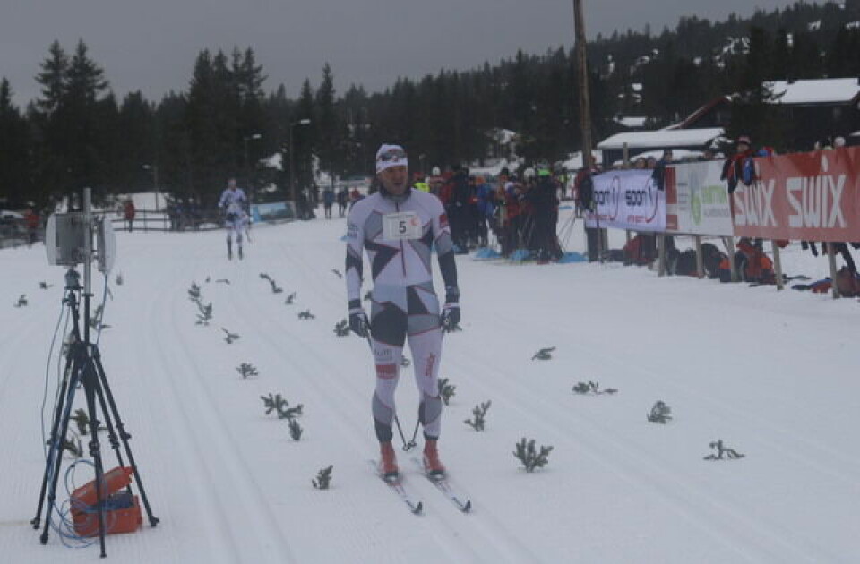 Torgeir Skare Thygesen foran Team BN Bank-trio på Sjusjøen Kondis/Rolf Bakken
