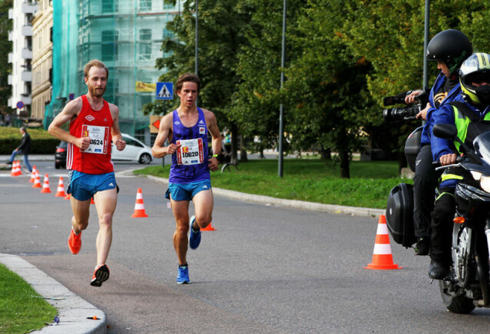 Eirik Gramstad og Rolf Steier på Filipstad på 10 km. Foto: Oddvar Røsten Eirik Gramstad og Rolf Steier på Filipstad på 10 km. Foto: Oddvar Røsten