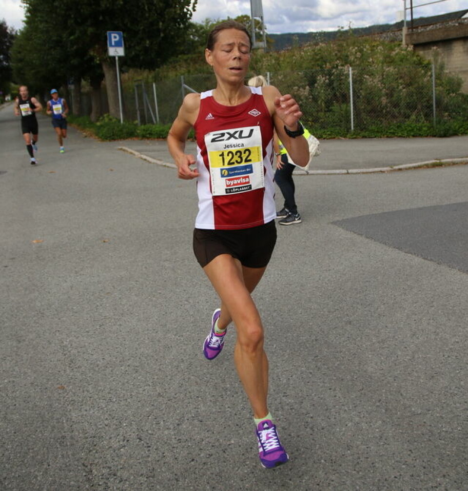 Gode forhold i Drammensmaraton som ble skjemmet av feilanvisning Jessica Gunnarsson
