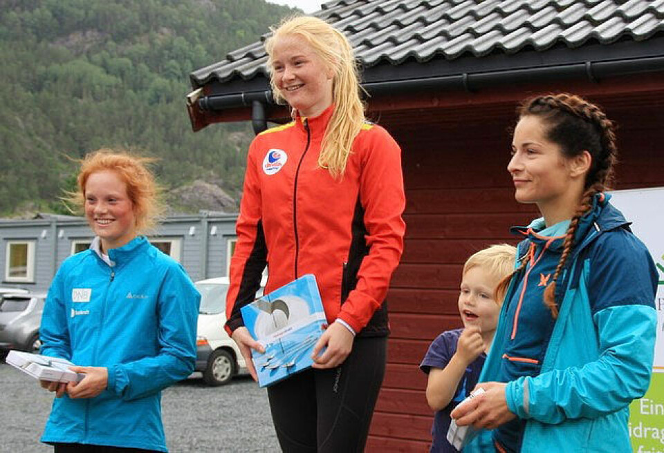 Pallen for damer: Nr. 1 Kjersti Fresvik, nr. 2 Tori Angell og nr. 3 Katrine Sør-Eide. Pallen for damer: Nr. 1 Kjersti Fresvik, nr. 2 Tori Angell og nr. 3 Katrine Sør-Eide.