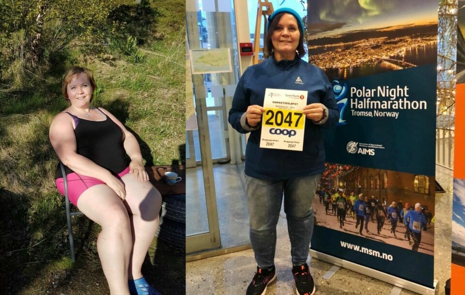 Jorunn Dorthea gjekk ned 25 kilo då ho begynte å springe Jorunn Dorthea Gamst før og etter at hun har gått ned 25 kg.jpg
