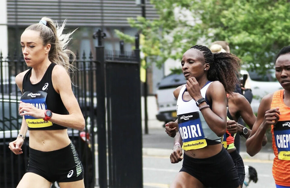 Eilish McColgan slo Paula Radcliffes europeiske 10 km-rekord, men måtte se seg slått av Hellen Obiri. (Foto: arrangøren) Eilish McColgan slo Paula Radcliffes europeiske 10 km-rekord, men måtte se seg slått av Hellen Obiri. (Foto: arrangøren)