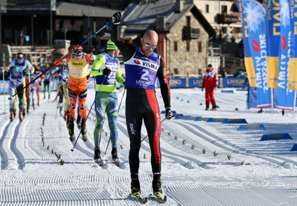 Tord Asle Gjerdalen, Santander går inn til sin fjerde seier totalt i SKi Classic. Foto: Arrangøren. Tord Asle Gjerdalen, Santander går inn til sin fjerde seier totalt i SKi Classic. Foto: Arrangøren.