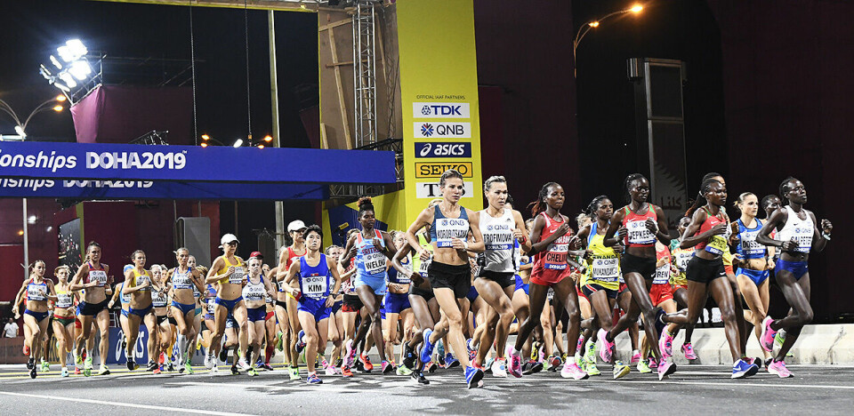 41 % brøt da Ruth Chepngetich fra Kenya vant maratonløpet i VM maraton-start2_50D8001.jpg