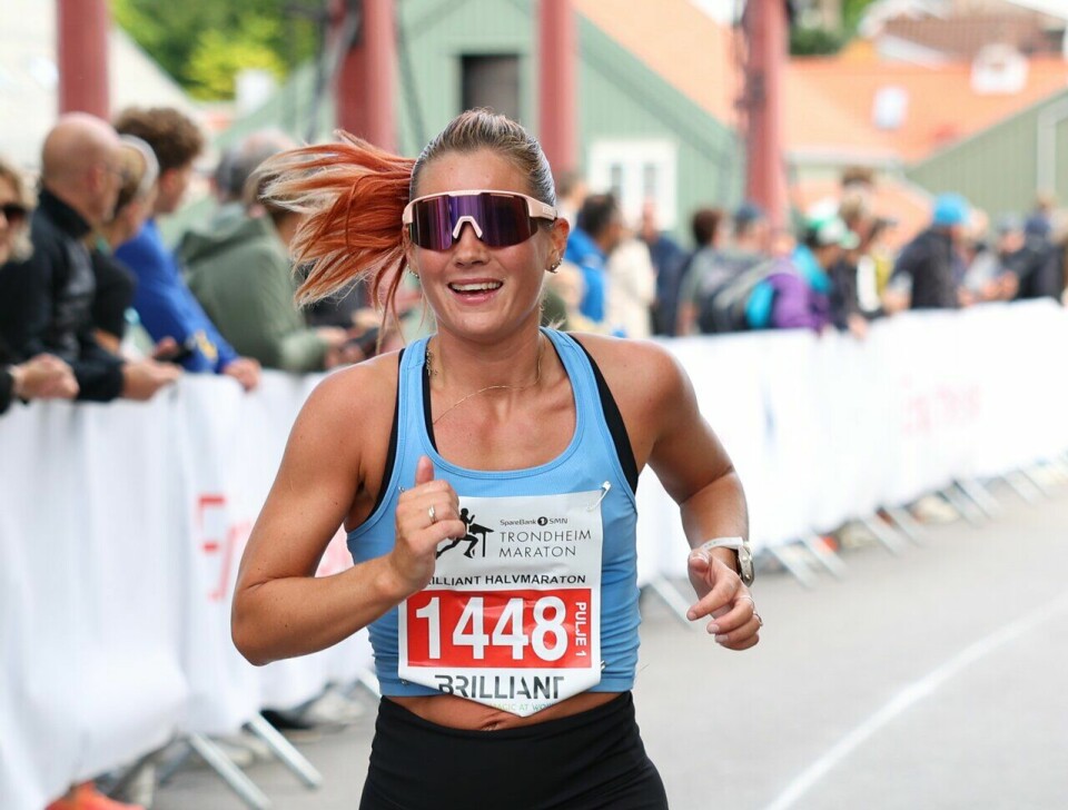 Det var Signe Kristine Fikse (t.h) og Trond Ørjan Eide som vant halvmaraton under Trondheim Maraton Halvmaraton i Trondheim Maraton 2023
