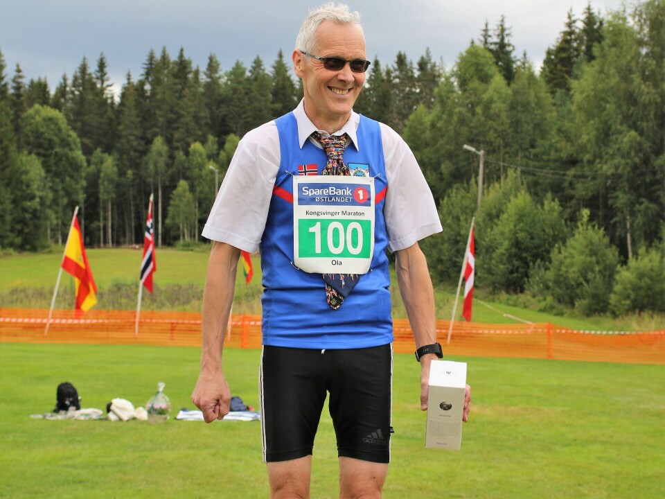 Kompakt Kongsvinger Maraton med fem distanser 6. august Ola Mellem på pallen.jpg