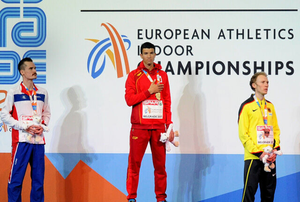 Henrik Ingebrigtsen kunne nok en gang klatre opp på pallen i et europeisk mesterskap. Denne gangen ble det sølv, bak Adel Mechaal som vant og foran Richard Ringer på tredjeplass. (Foto: Mark Shearman) Henrik Ingebrigtsen kunne nok en gang klatre opp på pallen i et europeisk mesterskap. Denne gangen ble det sølv, bak Adel Mechaal som vant og foran Richard Ringer på tredjeplass. (Foto: Mark Shearman)