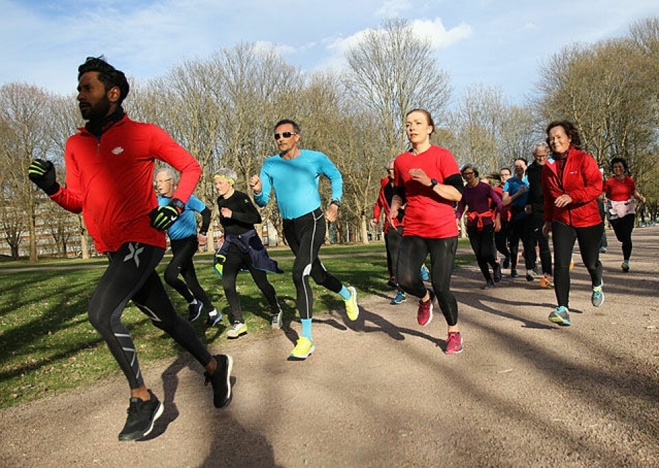 Treningsøkta i Frognerparken ble kryddrert med noen par motbakkeintervaller på slutten. Foto: Heming Leira Treningsøkta i Frognerparken ble kryddrert med noen par motbakkeintervaller på slutten. Foto: Heming Leira