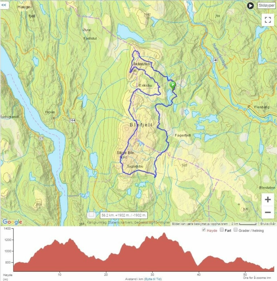 Rekordstor Blefjells Beste var bra for de fleste Kart_57km.jpg