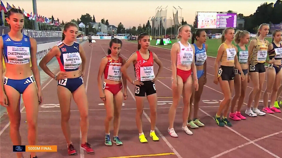 Agate Caune og Niels Laros ble dobbeltvinnere i U20-EM Start 5000m kvinner.png