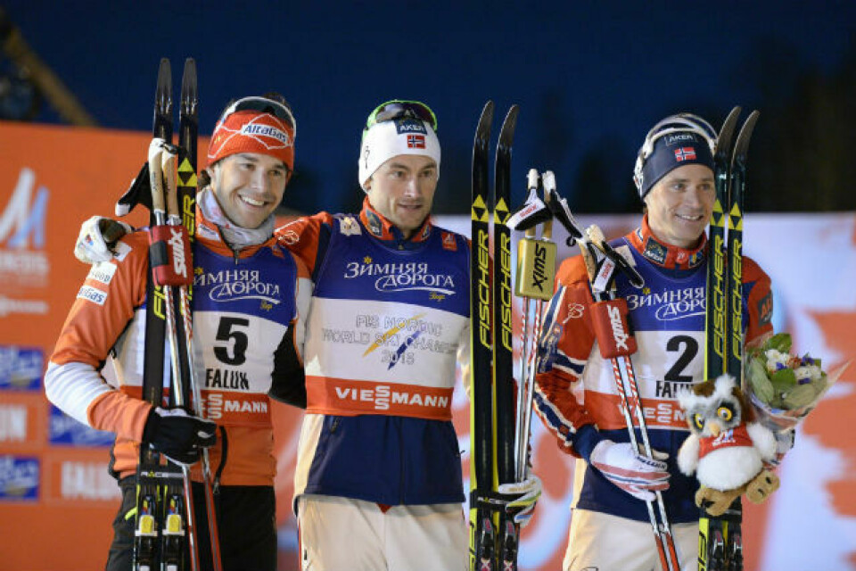 Bjørgen og Northug med drømmestart i VM Sprint_menn_tre_beste