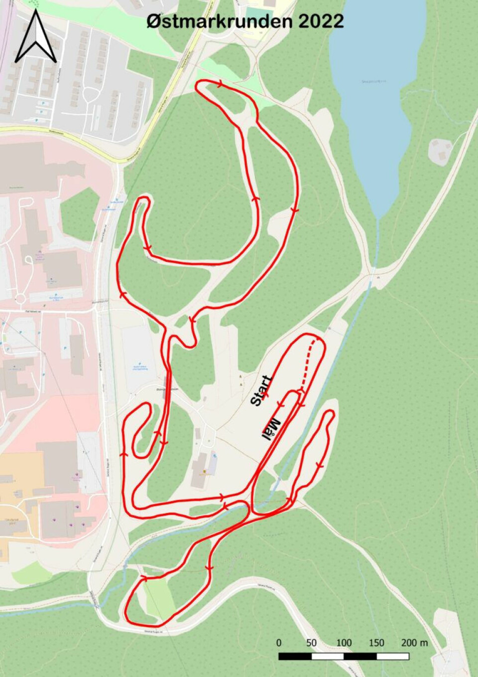 65 fullførte Østmarksrunden som gikk i kunstsnøløypa på Skullerud OR_kart.jpg