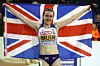 GLASGOW, SCOTLAND - MARCH 01: Laura Muir of Great Britain celebrates winning gold in the final of the women